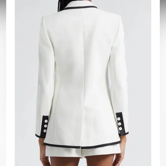 ALICE + OLIVIA Breann Fitted Contrast Trim Blazer NWT - Picture 2 of 16